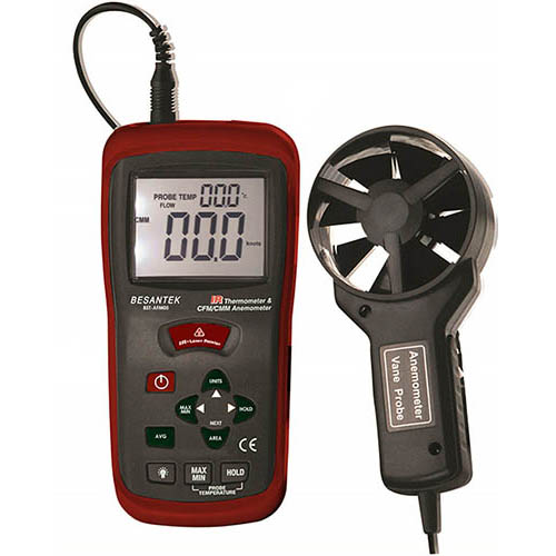 Besantek BST-AFM05 Infrared Thermometer and CFM/CMM Vane Anemometer Besantek BST-AFM05 Infrared Thermometer and CFM/CMM Vane Anemometer