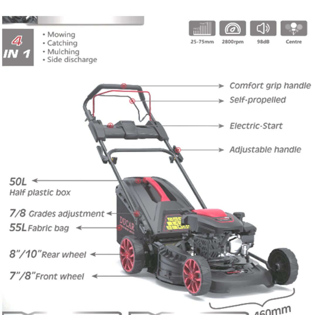 جزازة العشب تعمل بالبنـزين موديلDM46S GASOLINE LAWNMOWER جزازة العشب تعمل بالبنـزين موديلDM46S GASOLINE LAWNMOWER